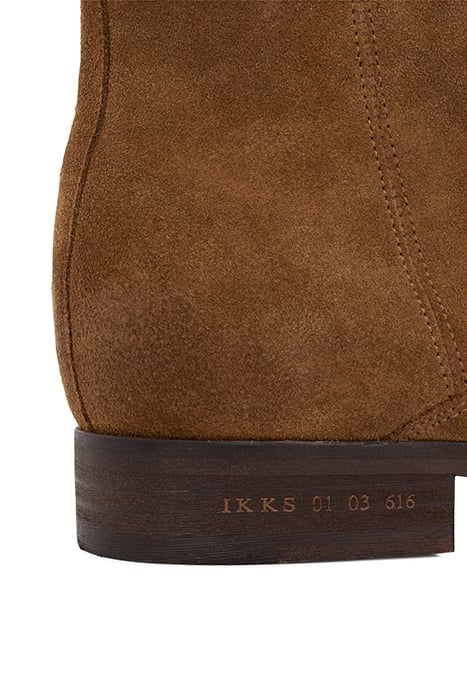 BROWN SUEDE ZIPPED BOOTS CAPPUCINO 6