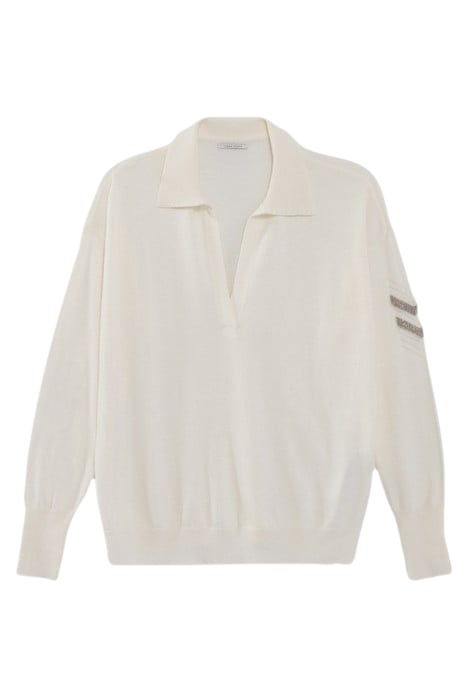 ECRU CHEVRON KNIT SWEATER OFF-WHITE 4