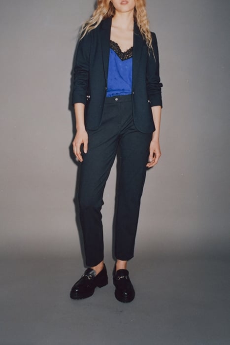 NAVY SLIM 7/8 SUIT TROUSERS WITH SIDE BANDS NAVY 5