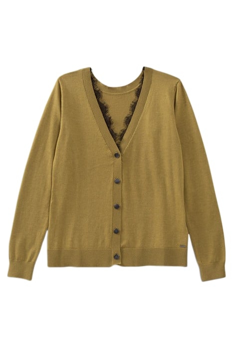 GREEN KNIT AND LACE REVERSIBLE CARDIGAN ABSINTH 4