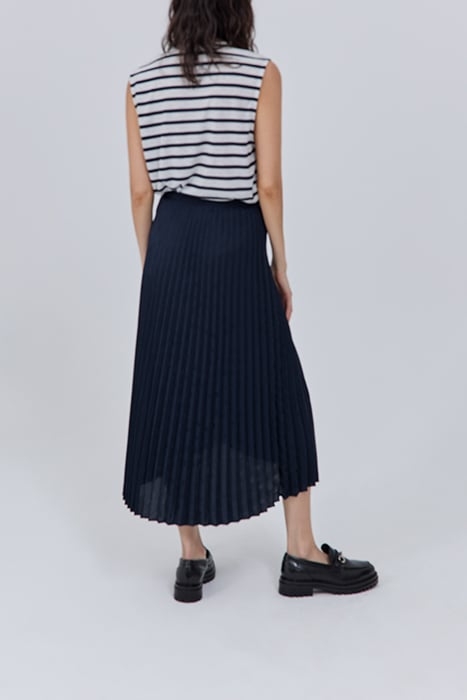 NAVY SKULL MOTIF JACQUARD PLEATED SKIRT NAVY 4