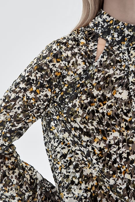 PURE EDITION- BLACK TACHIST ROCK DÉVORÉ BLOUSE BLACK 6