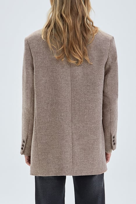 BROWN MID-LENGTH COAT SESAME 2
