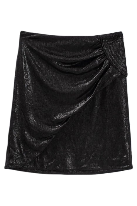 PURE EDITION- BLACK SHORT DRAPED SKIRT BLACK 4