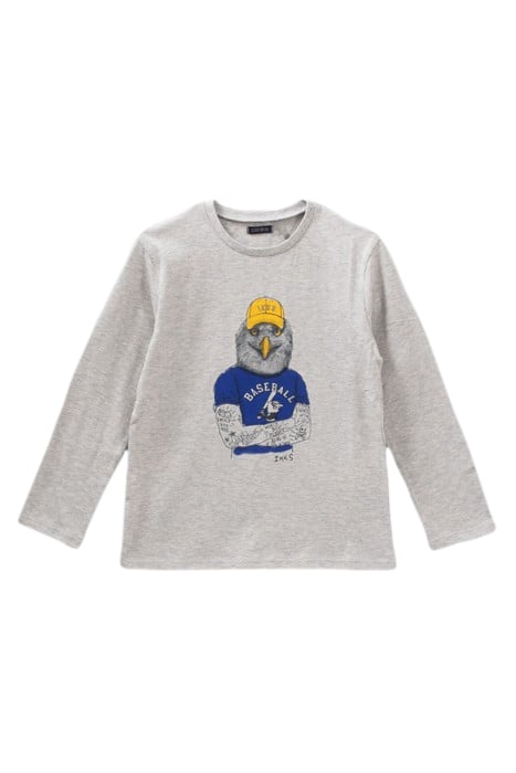 BOYS’ GREY T-SHIRT WITH AMERICAN EAGLE IMAGE GREY 1