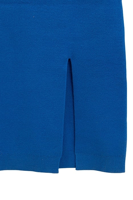 GIRLS’ BLUE KNIT SPLIT DRESS WITH HIGH COLLAR BLUE 6