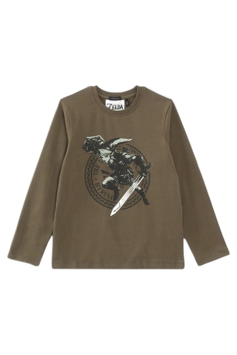 BOYS’ KHAKI THE LEGEND OF ZELDA™ T-SHIRT WITH LINK IMAGE BRO 1