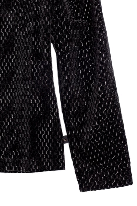 GIRLS’ BLACK TEXTURE, LUREX, JACQUARD VELVET KNIT T-SHIRT BL 5