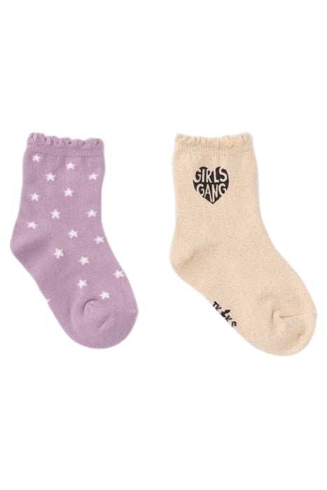 BABY GIRLS’ GOLD/VIOLET SOCKS CHAMPAGNE 1