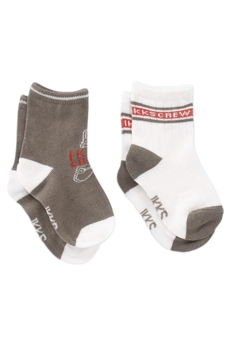 BABY BOYS' KHAKI/ECRU RIBBED SOCKS KHAKI 1