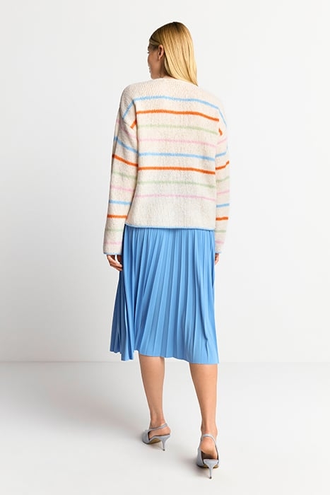 COZY CREW NECK COLOURFUL STRIPES PEARL WHITE 3