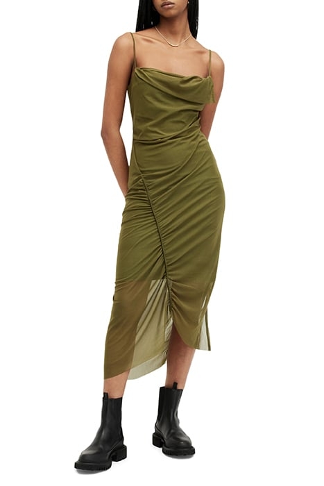 ULLA DRESS OLIVE GREEN 1
