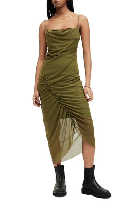 ULLA DRESS OLIVE GREEN 4