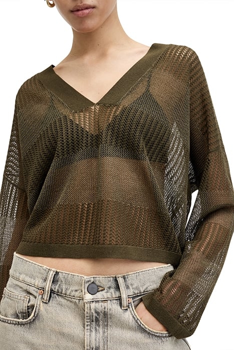 MISHA V NECK KHAKI GREEN 6