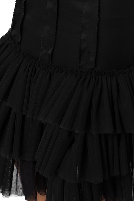 INSIDE OUT VISCOSE SATIN SKIRT BLACK 4