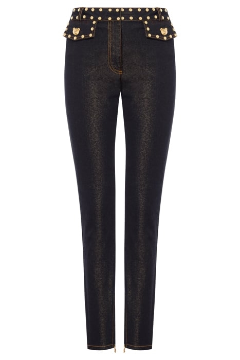 TEDDY BUTTONS STRETCH DENIM TROUSERS BLACK 3