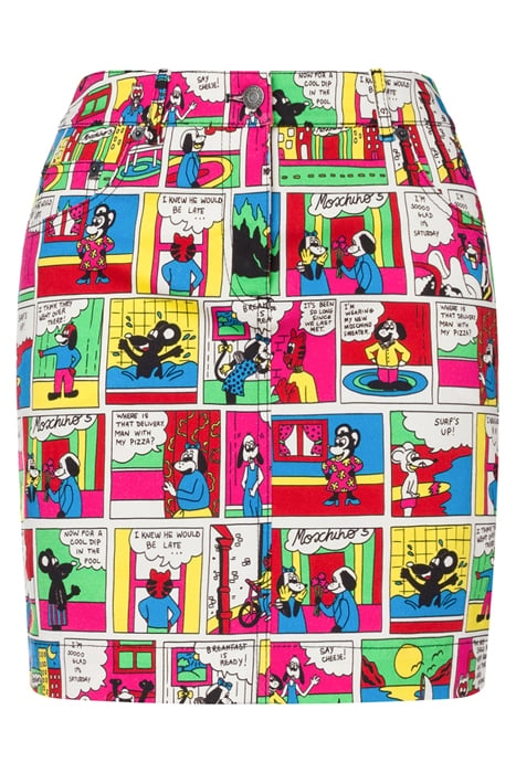 MOSCHINO COMICS STRETCH GABARDINE MINISKIRT MULTICOLOR 3