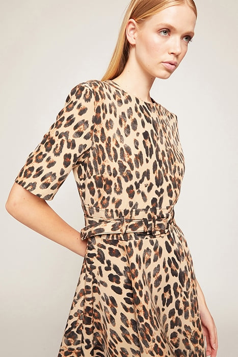 SHORT DRESS WITH ANIMAL PATTERN DRESS NATURAL 4