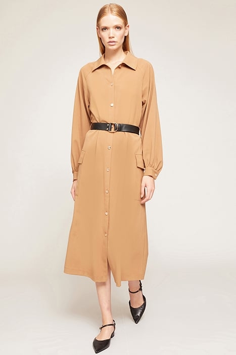 SHIRT DRESS WITH BELT NATURAL 1