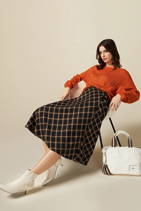 FLARED CHEQUERED SKIRT BLACK 3