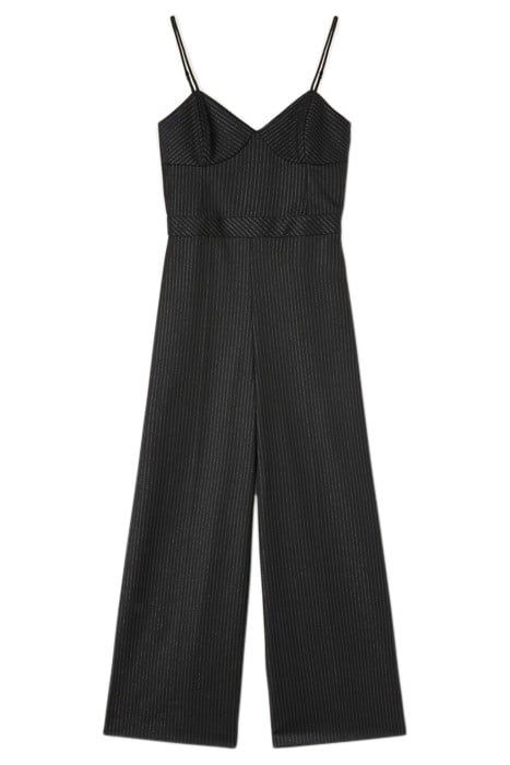 LONG LUREX PINSTRIPE JUMPSUIT BLACK 3