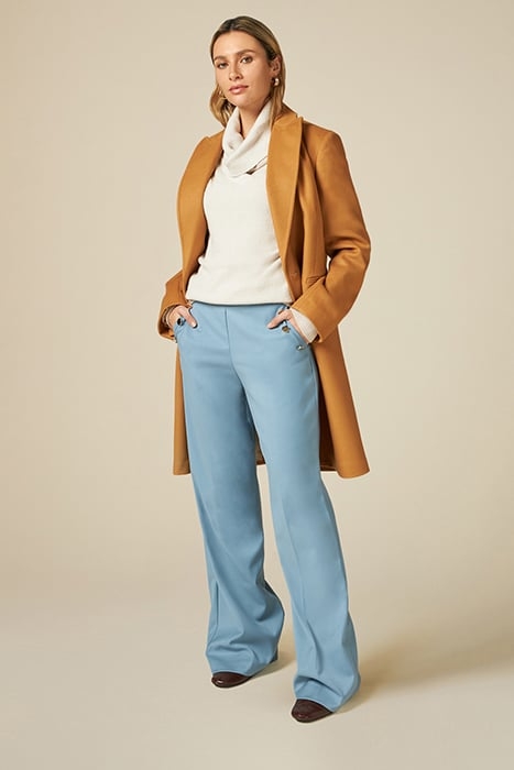 FLANNEL PALAZZO TROUSERS BLUE 1