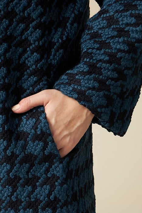 WOOL BLEND HOUNDSTOOTH COAT BLUE 4