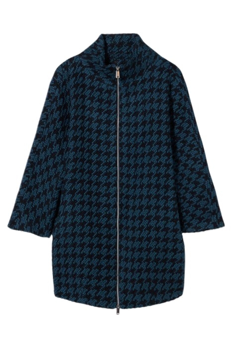 WOOL BLEND HOUNDSTOOTH COAT BLUE 3