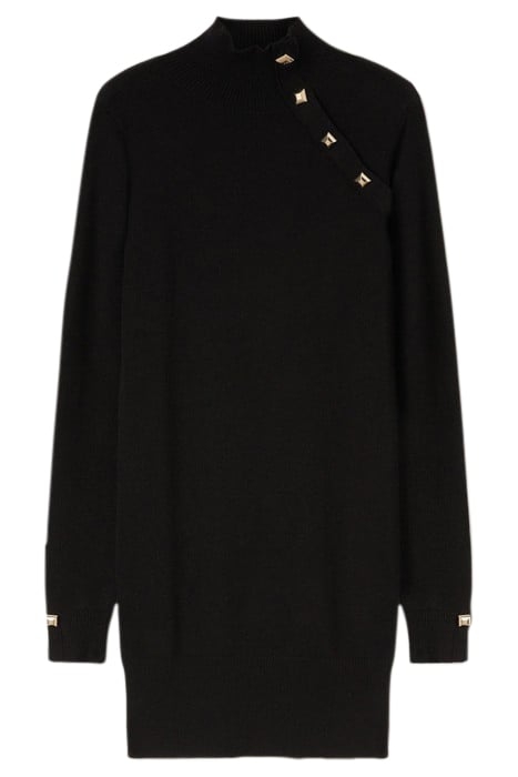 KNIT DRESS WITH BUTTON FEATURE BLACK 3