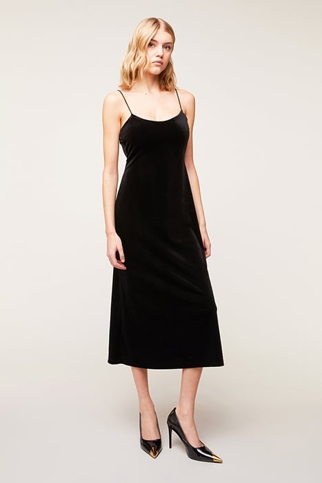 DRESS WITH VELVET JEWEL STRAPS BLACK 1