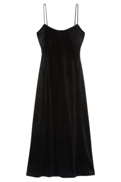 DRESS WITH VELVET JEWEL STRAPS BLACK 3