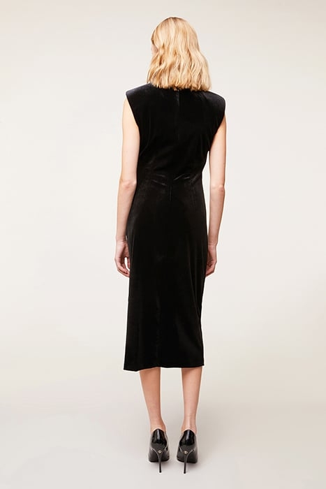 VELVET DRESS WITH DRAPING BLACK 2
