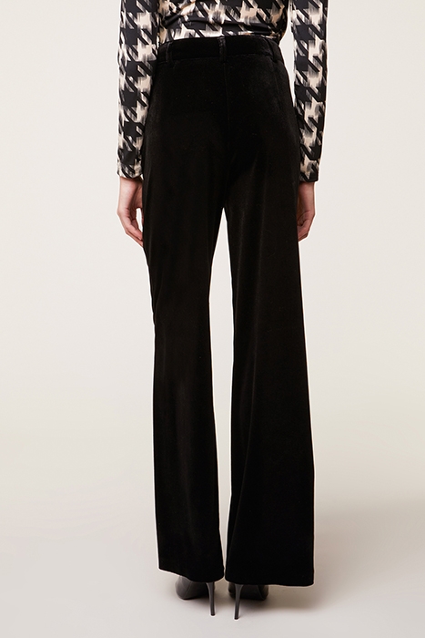 VELVET PALAZZO TROUSERS BLACK 2