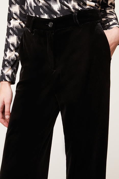 VELVET PALAZZO TROUSERS BLACK 4