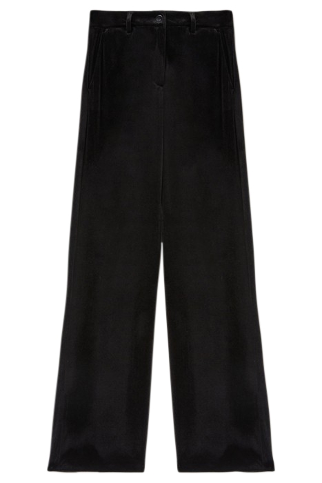VELVET PALAZZO TROUSERS BLACK 3