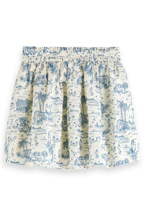 ELASTICATED ALL-OVER PRINTED MINI SKIRT SURF AND SUP 2