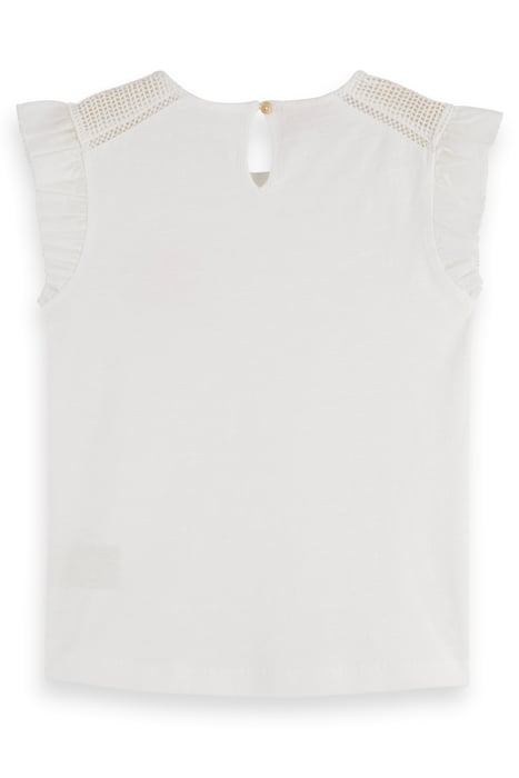 WOVEN DETAIL REGULAR-FIT T-SHIRT WHITE 2