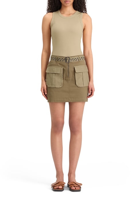 HIGH-RISE CARGO MINI SKIRT LIGHT ARMY 1
