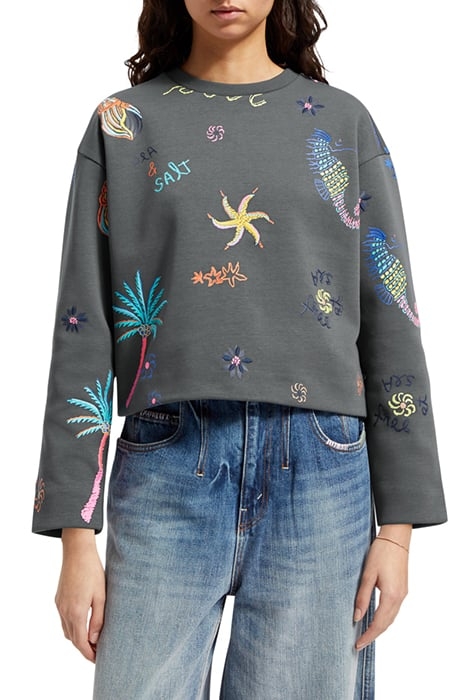 BOXY FIT EMBROIDERED SWEATSHIRT ANTRA 1