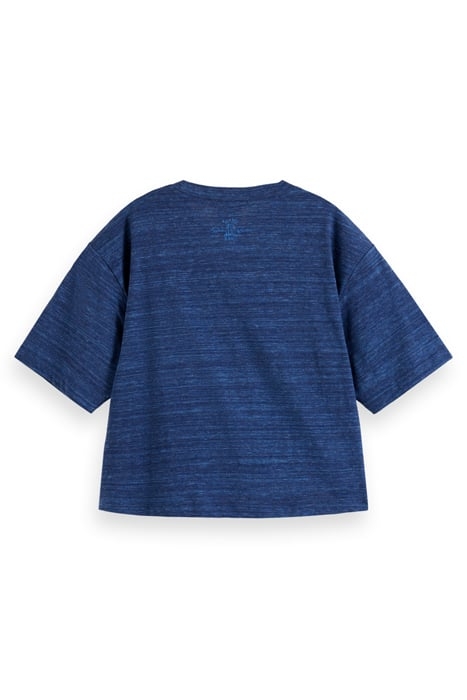 BOXY FIT TIE FRONT MARL T-SHIRT STARNIGHT BLUE 5