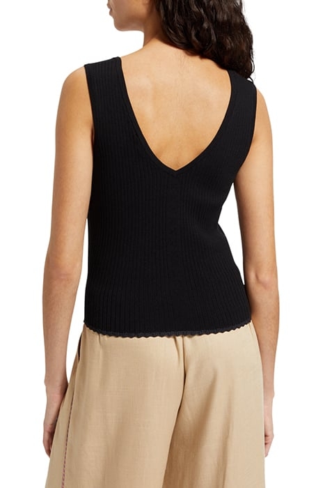 TIE BACK KNITTED TANK EVENING BLACK 2