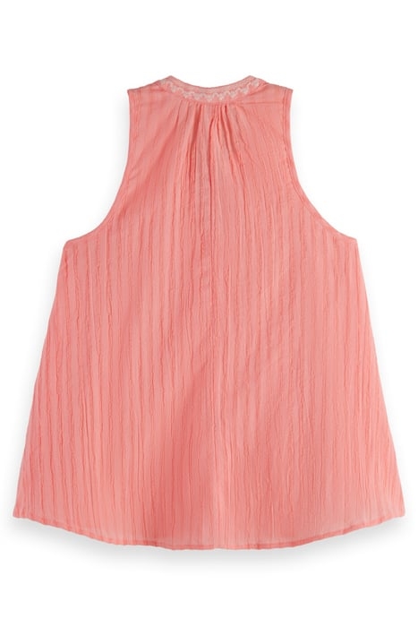 TANK TOP WITH TAPE DETAIL NEON CORAL 2