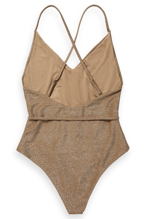 METALLIC SWIMSUIT WITH TIE LIGHT ARMY 4