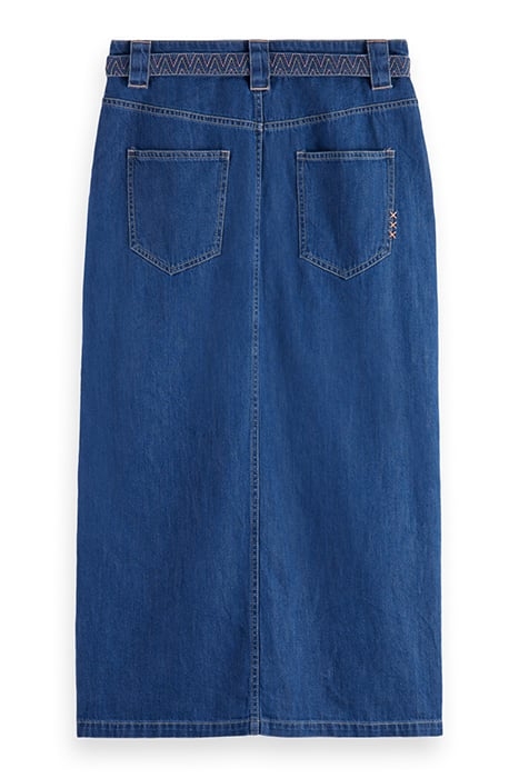 SUMMERY SKIRT WITH BELT — WASHED INDIGO WASHED INDIGO 2