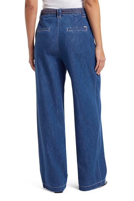 SUMMERY PANT WITH BELT — WASHED INDIGO WASHED INDIGO 2