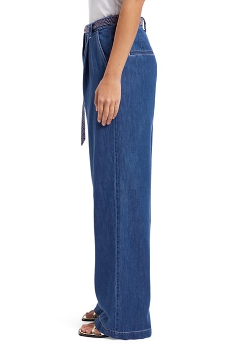 SUMMERY PANT WITH BELT — WASHED INDIGO WASHED INDIGO 5