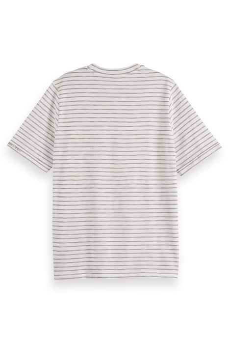 RELAXED FIT LUREX STRIPE T-SHIRT WHITE 2