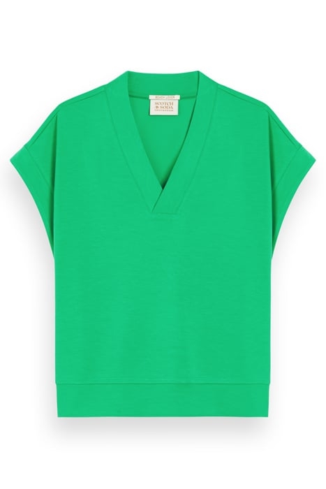 V-NECK SLEEVELESS MODAL SWEATSHIRT SCUBA GREEN 4