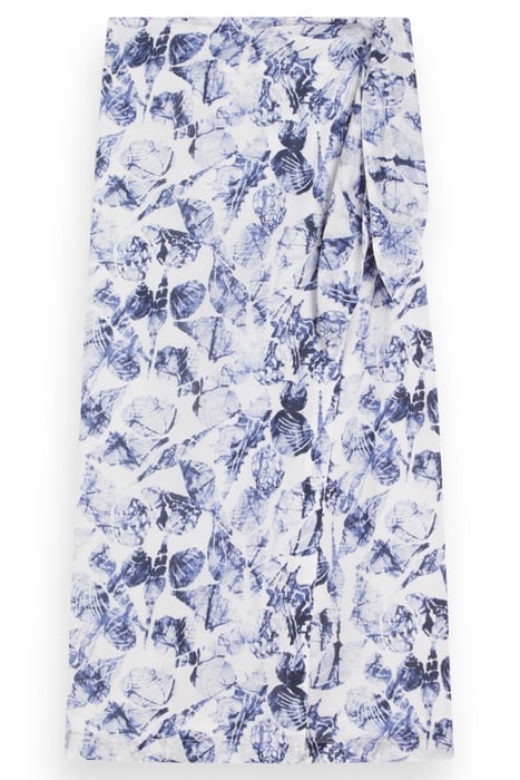 PRINTED MIDI-LENGTH SARONG SHELL BATIK BLUE 4