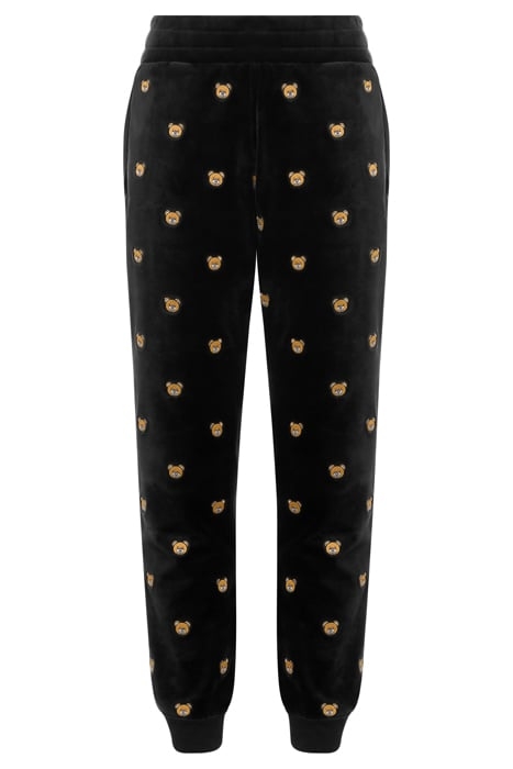 ALLOVER TEDDY EMBROIDERY CHENILLE JOGGERS BLACK 3